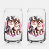 Romantische Waterverf Spaniel Art Blikvorm Glas (Voorkant)