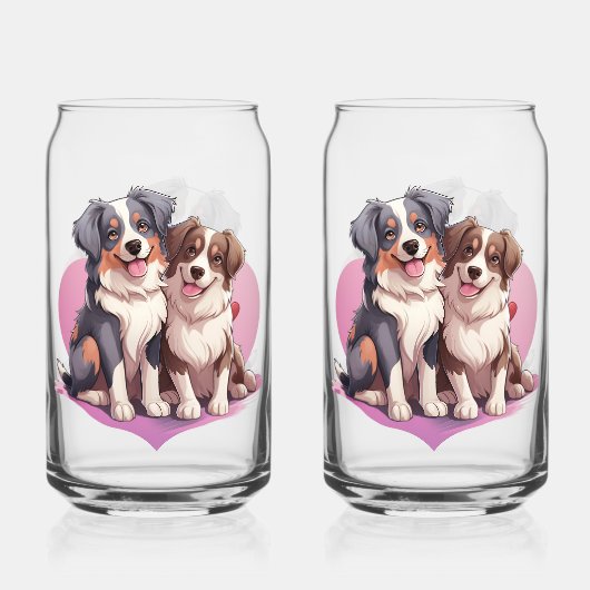 Romantische Waterverf Spaniel Art Blikvorm Glas (Voorkant)