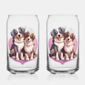 Romantische Waterverf Spaniel Art Blikvorm Glas (Achterkant)