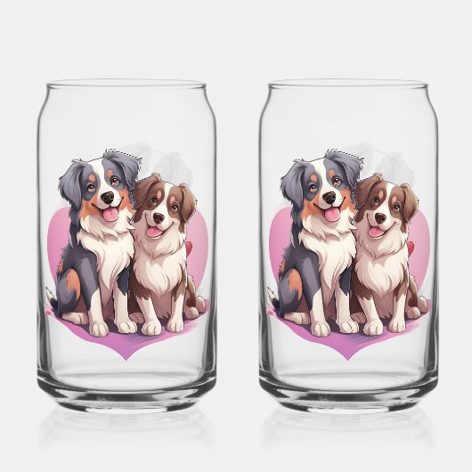Romantische Waterverf Spaniel Art Blikvorm Glas (Achterkant)