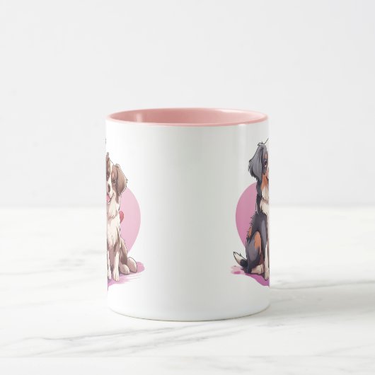 Romantische Waterverf Spaniel Art Mok (Midden)