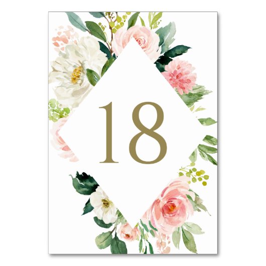 Romantische Waterverf Spring Blooms Weddenschap Kaart (Achterkant)