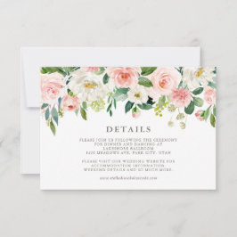 Romantische Waterverf Spring Blooms Weddenschap RSVP Kaartje