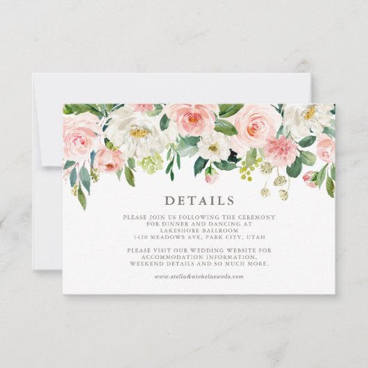 Romantische Waterverf Spring Blooms Weddenschap RSVP Kaartje (Voorkant)