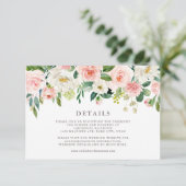 Romantische Waterverf Spring Blooms Weddenschap RSVP Kaartje (Staand voorkant)