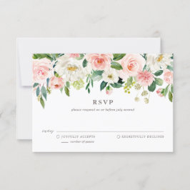 Romantische Waterverf Spring Blooms Weddenschap RSVP Kaartje