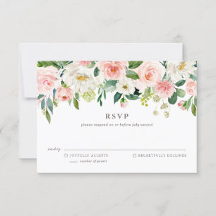 Romantische Waterverf Spring Blooms Weddenschap RSVP Kaartje