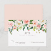 Romantische Waterverf Spring Blooms Weddenschap RSVP Kaartje (Voorkant / Achterkant)