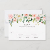 Romantische Waterverf Spring Blooms Wedding Entree RSVP Kaartje (Voorkant)