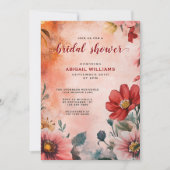 Romantische Waterverf Sunset Floral Vrijgezellenfe Kaart (Voorkant)