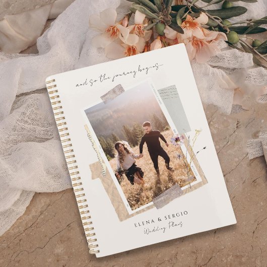 Romantische waterverf trouwfoto planner