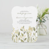 Romantische Waterverf Tuin Bloem Repetitie Diner Kaart (Staand voorkant)