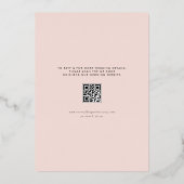 Romantische Waterverf Tuinbloemen QR Code Huwelijk Folie Uitnodiging (Achterkant)