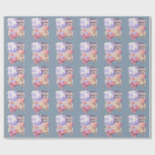 Romantische Waterverf Valentijn Love Foxes on Blue Cadeaupapier (Vlak)