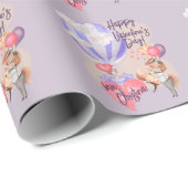 Romantische Waterverf Valentijn Love Foxes on Paar Cadeaupapier (Rol Hoek)