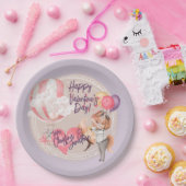 Romantische Waterverf Valentijn Love Foxes on Paar Papieren Bordje (Feest)