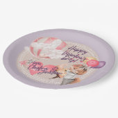 Romantische Waterverf Valentijn Love Foxes on Paar Papieren Bordje (Gekanteld)