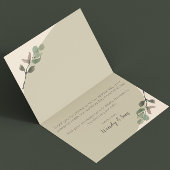 Romantische waterverf verlaat bruiloft dank u kaar bedankkaart