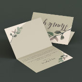 Romantische waterverf verlaat bruiloft dank u kaar bedankkaart