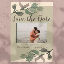 Romantische Waterverf Verlaat Bruiloft Save the Da Date
