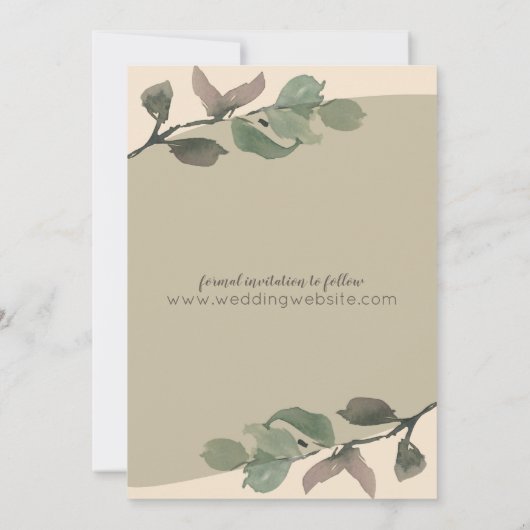 Romantische Waterverf Verlaat Bruiloft Save the Da Save The Date (Achterkant)