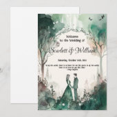 Romantische Waterverf Weddenschap Kaart (Voorkant / Achterkant)