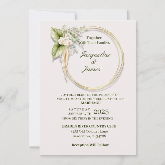 Romantische Waterverf White Rose Kaart (Voorkant)