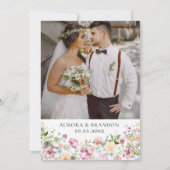 Romantische Waterverf Wilde Bloem Bruiloft Save The Date (Achterkant)