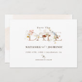 Romantische Waterverf Wilde bloem Tuinfoto Save The Date (Voorkant / Achterkant)