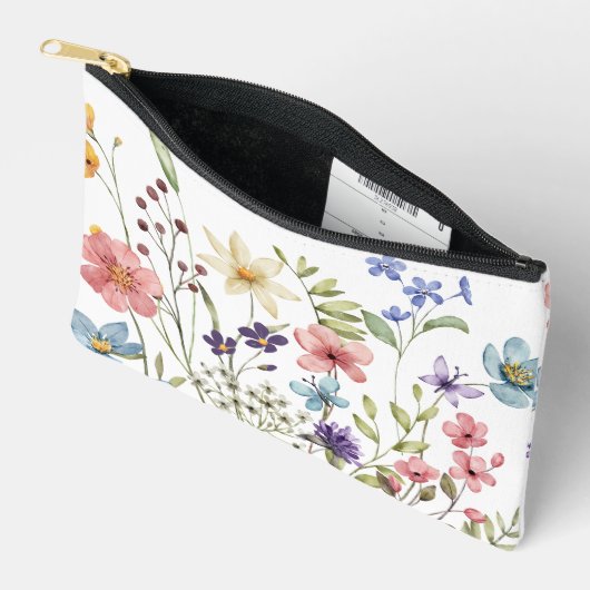 Romantische waterverf wilde bloemen etui (Open)