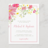 Romantische Waterverf Wildflowers Wedding Uitnodiging Briefkaart (Voorkant)