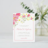 Romantische Waterverf Wildflowers Wedding Uitnodiging Briefkaart (Staand voorkant)