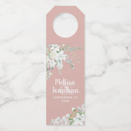 Romantische waterverf witte bloemen bruiloft aange flessenhanger