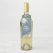 Romantische waterverf witte bloemen bruiloft aange flessenhanger (Op fles)