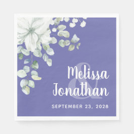 Romantische waterverf witte bloemen bruiloft n servet