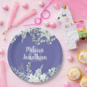 Romantische waterverf witte bloemen bruiloft papieren bordje (Feest)