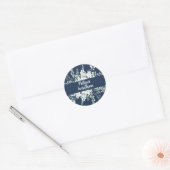 Romantische waterverf witte bloemen bruiloft ronde sticker (Envelop)