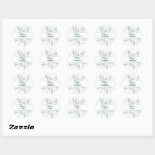 Romantische waterverf witte bloemen bruiloft ronde sticker (Vel)