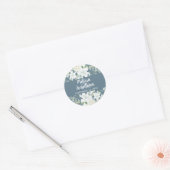 Romantische waterverf witte bloemen bruiloft ronde sticker (Envelop)