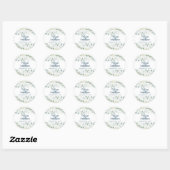 Romantische waterverf witte bloemen bruiloft ronde sticker (Vel)