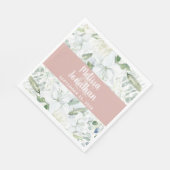 Romantische waterverf witte bloemen bruiloft servet (Hoek)