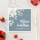 Romantische waterverf witte bloemen bruiloft servet (Insitu)