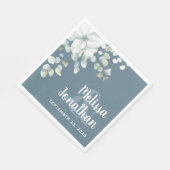 Romantische waterverf witte bloemen bruiloft servet (Hoek)