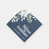 Romantische waterverf witte bloemen bruiloft servet (Hoek)