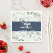 Romantische waterverf witte bloemen bruiloft servet (Insitu)