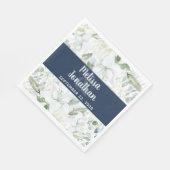 Romantische waterverf witte bloemen bruiloft servet (Hoek)