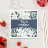 Romantische waterverf witte bloemen bruiloft servet (Insitu)