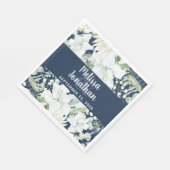 Romantische waterverf witte bloemen bruiloft servet (Hoek)