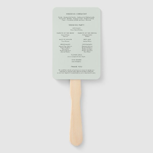 Romantische Waterverf Woodland bruiloft programma Handwaaier (Achterkant)