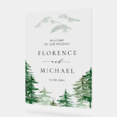 Romantische Waterverf Woodland bruiloft welkom Acryl Bord (Hoek)